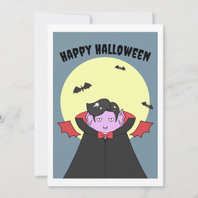 Spooky Cute Vampire Holiday Card (Front)
