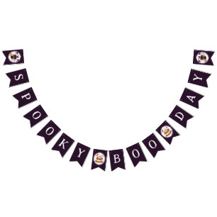 Spooky Cute Witch Black Cat Wizard 1st Birthday Bunting Flags