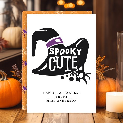 Spooky Cute Witch Hat Halloween Classroom Card