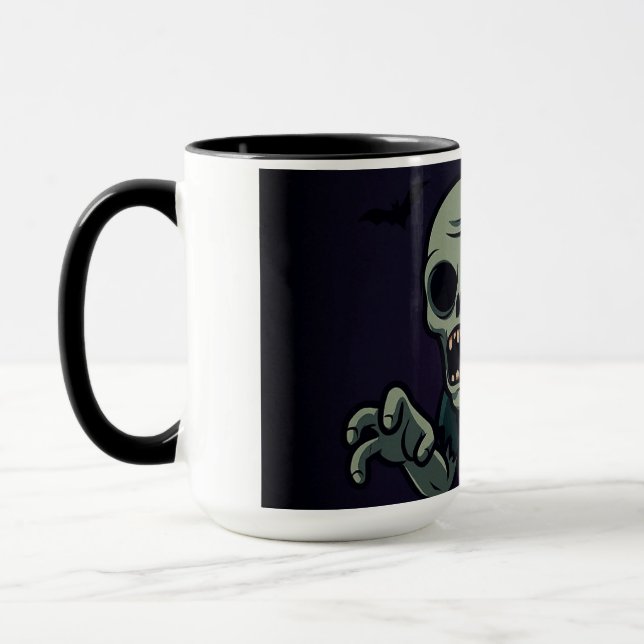  Spooky Cute Zombie Halloween Mug - Fun & Creepy D (Left)
