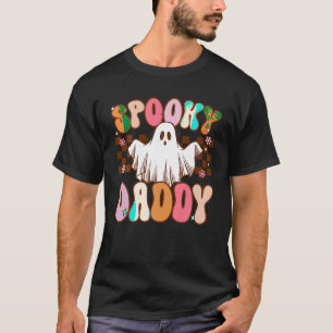 Spooky Daddy Halloween Dad Ghost Costume Retro Gro T-Shirt