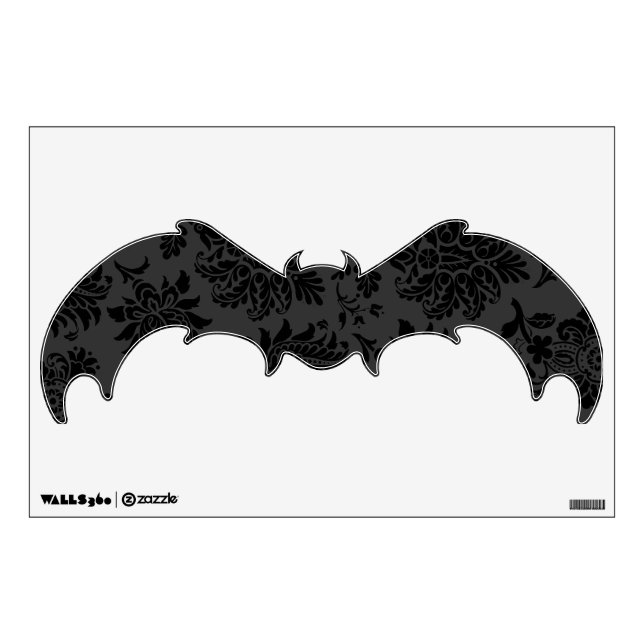 Spooky Damask Bat Wall Sticker (Front)
