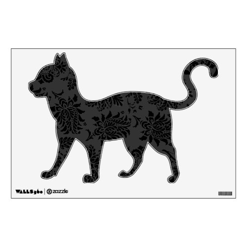 Spooky Damask Cat Wall Sticker