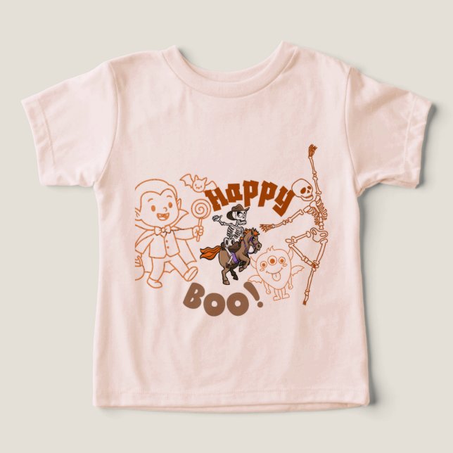 Spooky Dance Party Kids T-Shirt with Skeletons, Dr Toddler T-shirt (Design Front)