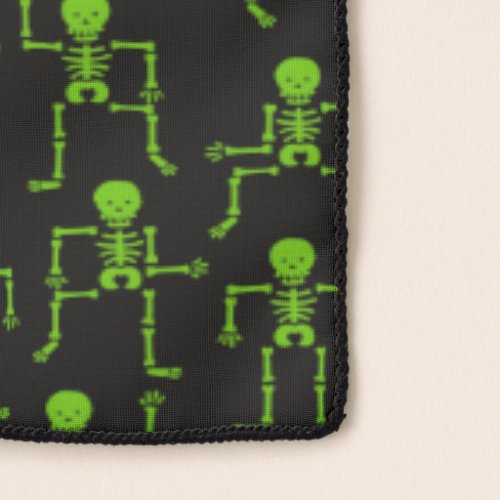 Spooky Dancing Bright Green Skeletons Pattern Scarf