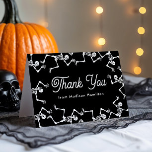 Spooky Dancing Skeleton Baby Shower Letterpress Thank You Card