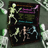 Spooky Dancing Skeleton Black Halloween Party