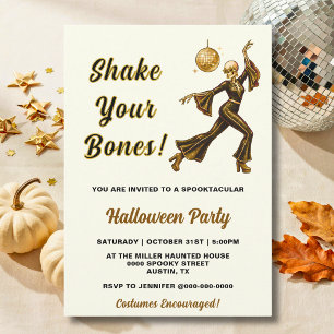 Spooky Dancing Skeleton Halloween Invitation