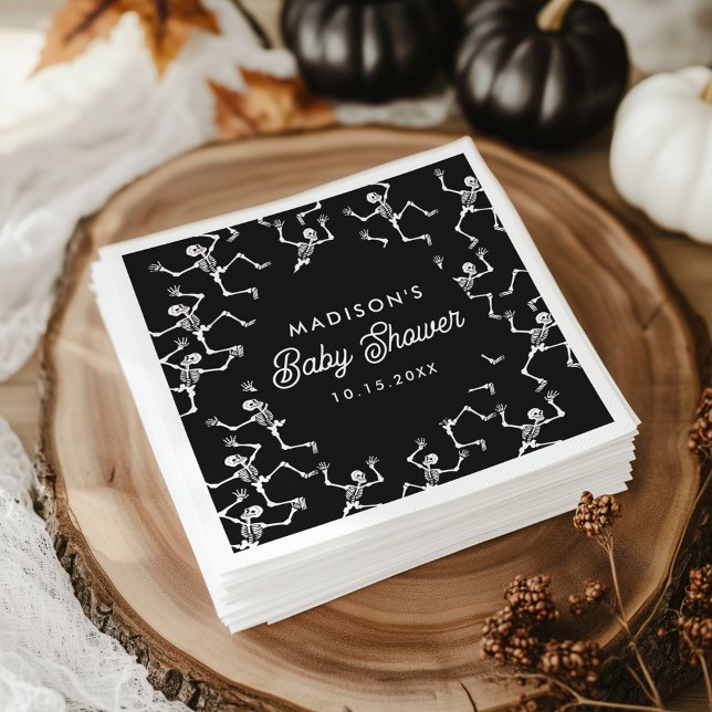 Spooky Dancing Skeletons Baby Shower Napkins (Creator Uploaded)