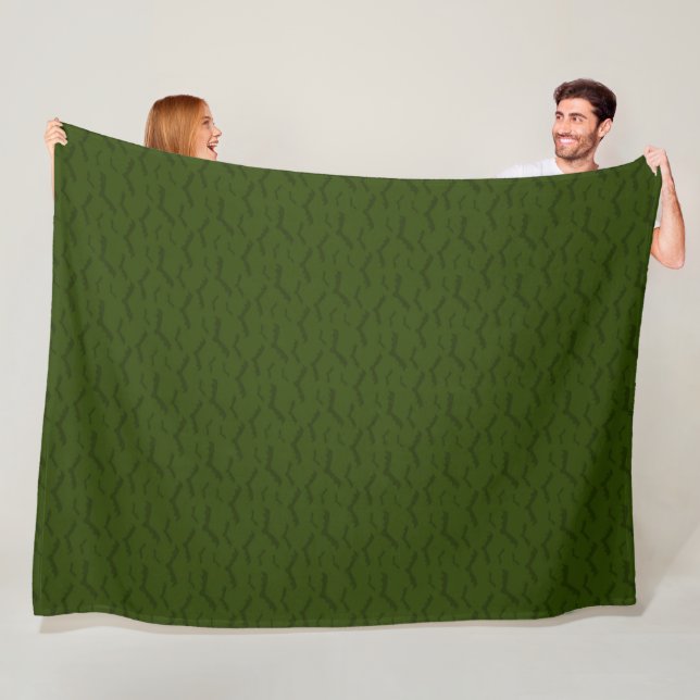 SPOOKY DARK GREEN HALLOWEEN BATS FLEECE BLANKET (In Situ)