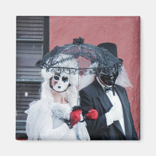 Spooky dark Halloween goth masquerade ball magnet