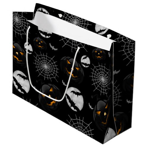 Spooky Dark Halloween Pattern Large Gift Bag