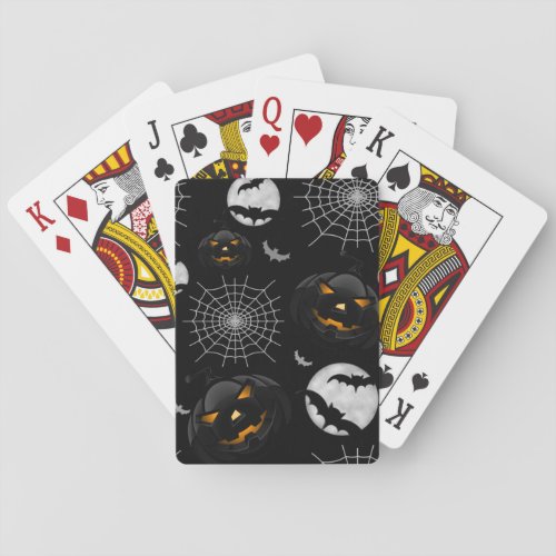 Spooky Dark Halloween Pattern Poker Cards