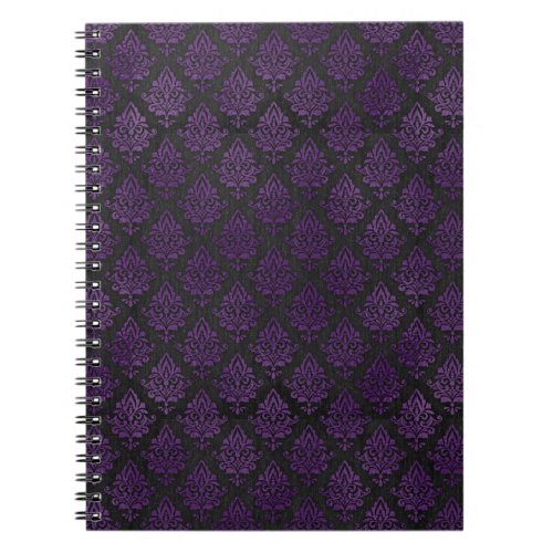 Spooky Dark Purple Gothic Halloween Pattern Notebook