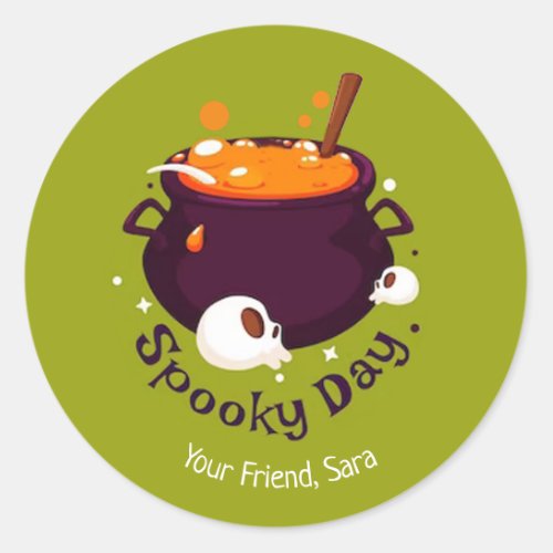 Spooky Day Halloween Classic Round Sticker