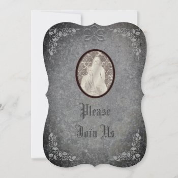 Spooky Dead Couple Headstone Halloween Party Invitation by sfcount at Zazzle