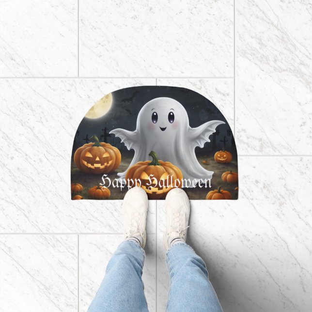Spooky Delight: Ghostly Halloween Fun Doormat (Indoor)