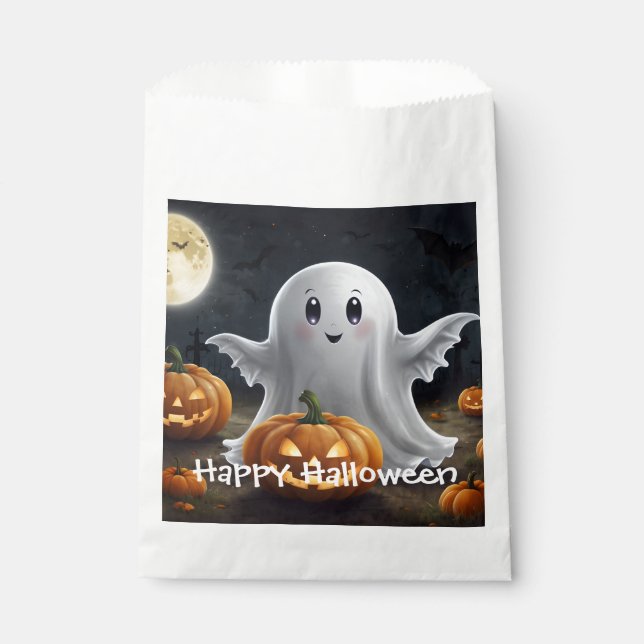Spooky Delight: Ghostly Halloween Fun Favor Bag (Front)