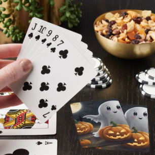 Spooky Delight: Ghostly Halloween Fun Poker Cards