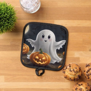 Spooky Delight: Ghostly Halloween Fun Pot Holder