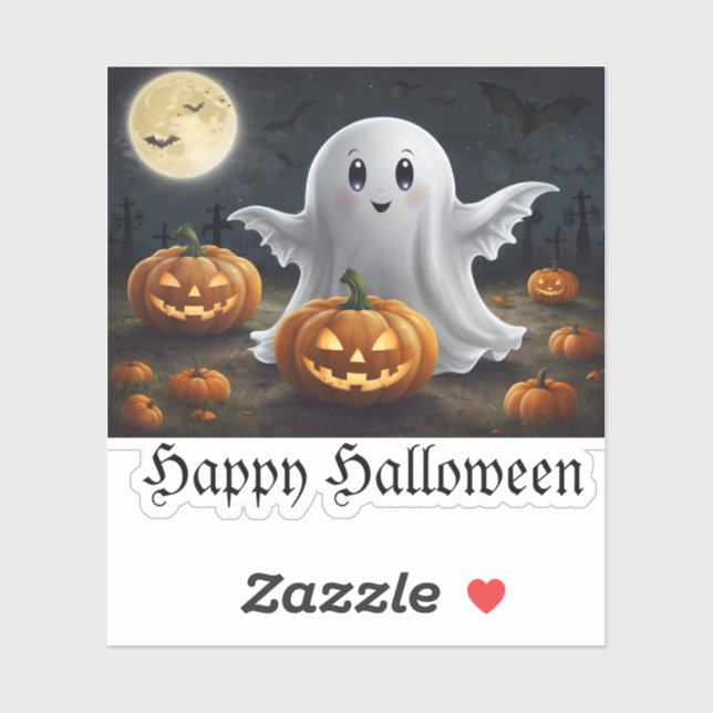 Spooky Delight: Ghostly Halloween Fun Sticker (Sheet)