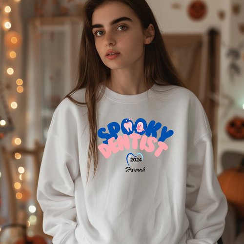 Spooky Dentist Personalized Name Halloween Gift Sweatshirt