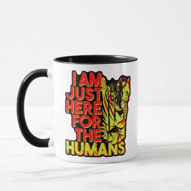 Spooky Devil Halloween Here for the Humans Mug (Left)