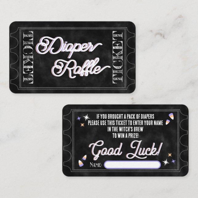 Spooky Diaper Raffle Ticket Note Card (Front/Back)