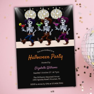 Spooky Disco Dancing Skeletons Halloween Party