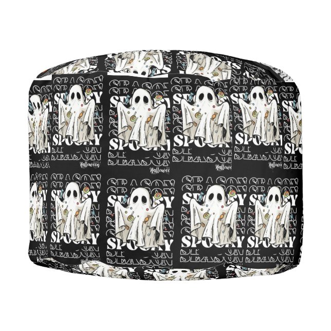 SPOOKY DISIGN AND SIMPALE MORNIG IMAGERound Pouf (Front)