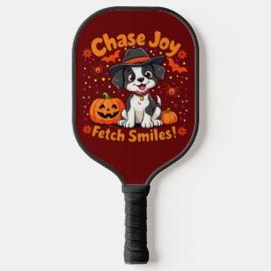 Spooky Dog Art: Fetch Halloween Joy & Smiles! Pickleball Paddle