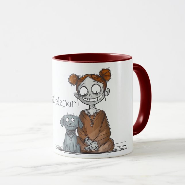 Spooky Dog & Girl Mug (Front Right)