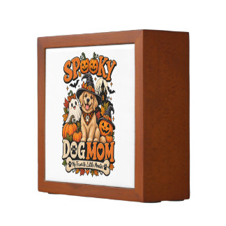 Spooky Dog Mom Halloween Cute Skeleton Dog Lover Desk Organizer