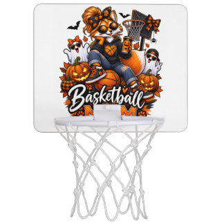Spooky Dog Mom Halloween Cute Skeleton Dog Lover Mini Basketball Hoop