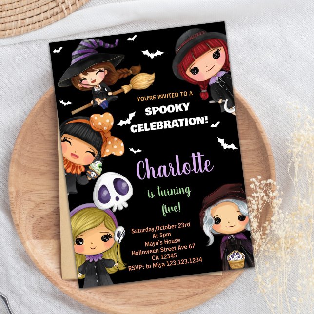 Spooky Dolls Halloween Birthday Invitations (Spooky Dolls Halloween Birthday Invitations)