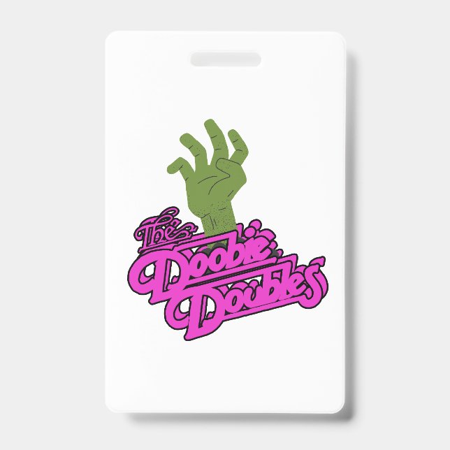 Spooky Doobie Doubles Halloween Name Tag Badge (Front)