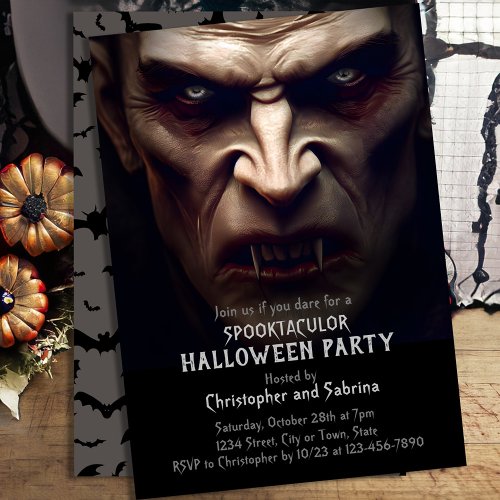 Spooky Dracula Halloween Party Invitation