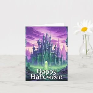 Spooky Dreadful Haunted House   Happy Halloween Card