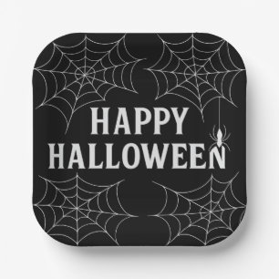Spooky Drinks Happy Halloween Spiderwebs Haunted Paper Plates