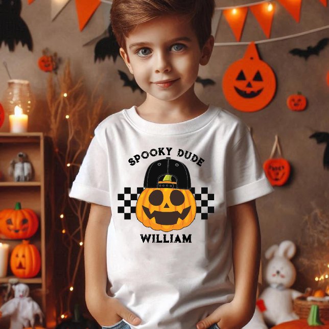 Spooky Dude Retro Pumpkin Toddler Boys Halloween Tri-Blend Shirt (Spooky Dude Retro Pumpkin Toddler Boys Halloween Tri-Blend Shirt)