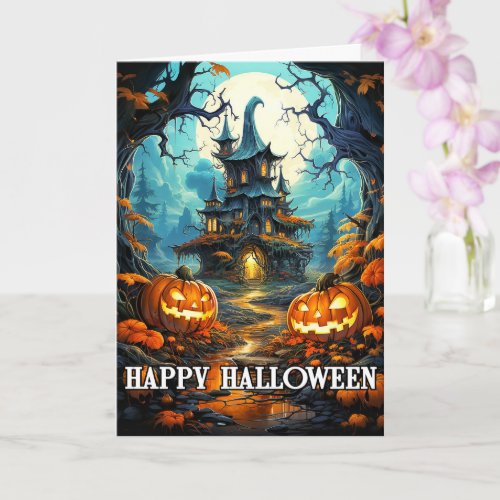 Spooky Dwelling Happy Halloween Card