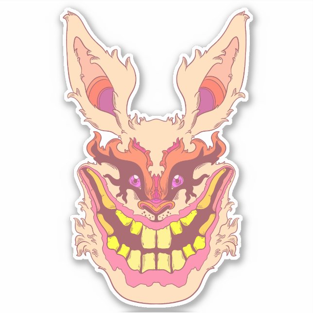 Spooky Easter Rabbit Sticker (Front)