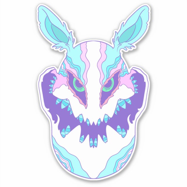 Spooky Easter Rabbit Sticker (Front)