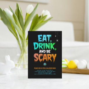 Spooky 'Eat Drink and Be Scary' Halloween Party  Postcard