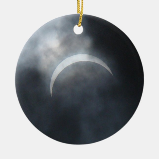 Spooky Eclipse Storm Clouds 2017 Ceramic Ornament (Front)