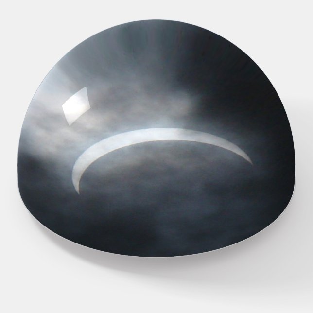 Spooky Eclipse Storm Clouds 2017 Paperweight (Angled)