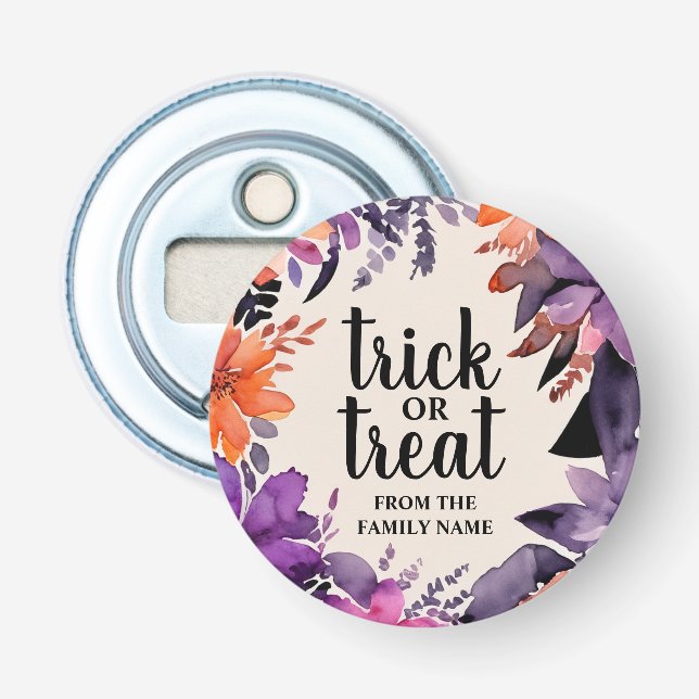 Spooky Elegance Halloween Floral Wreath Collection Bottle Opener (Front)