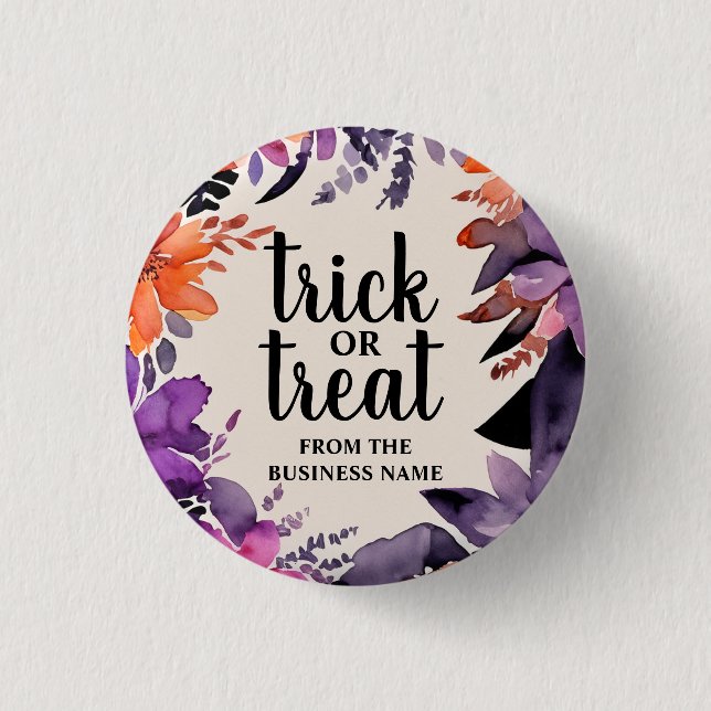 Spooky Elegance Halloween Floral Wreath Collection Button (Front)