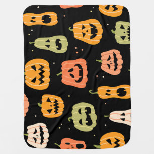Spooky Elegance: Halloween Pumpkin Art Baby Blanket