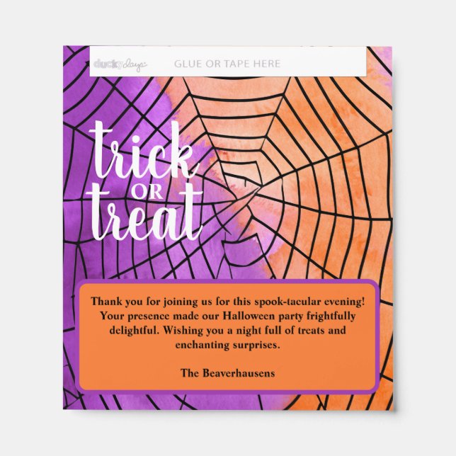 Spooky Elegance Halloween Spider Web Collection Hershey Bar Favors (Front)